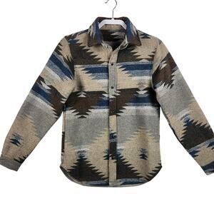 XINNUO - Heavy Woven Shirt Aztec/Western Design Boys SZ LG EUC